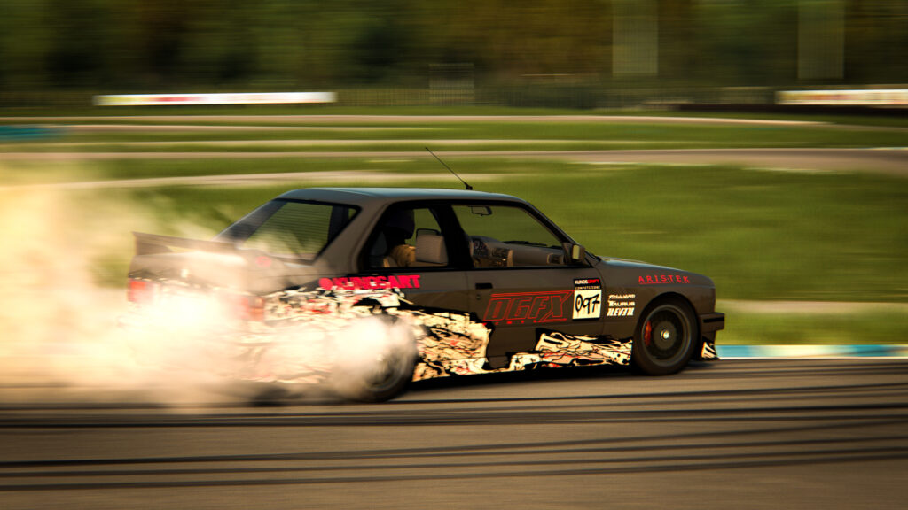 Симулятор Assetto Corsa, траса Dnoprokart, BMW e30, дрифт